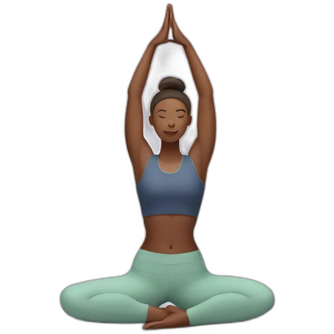 Yoga doing V for victory emoji
