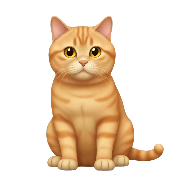 Full body orange British shorthair cat  emoji