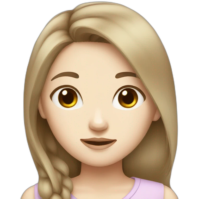 Chinese girl brown hair white skin emoji
