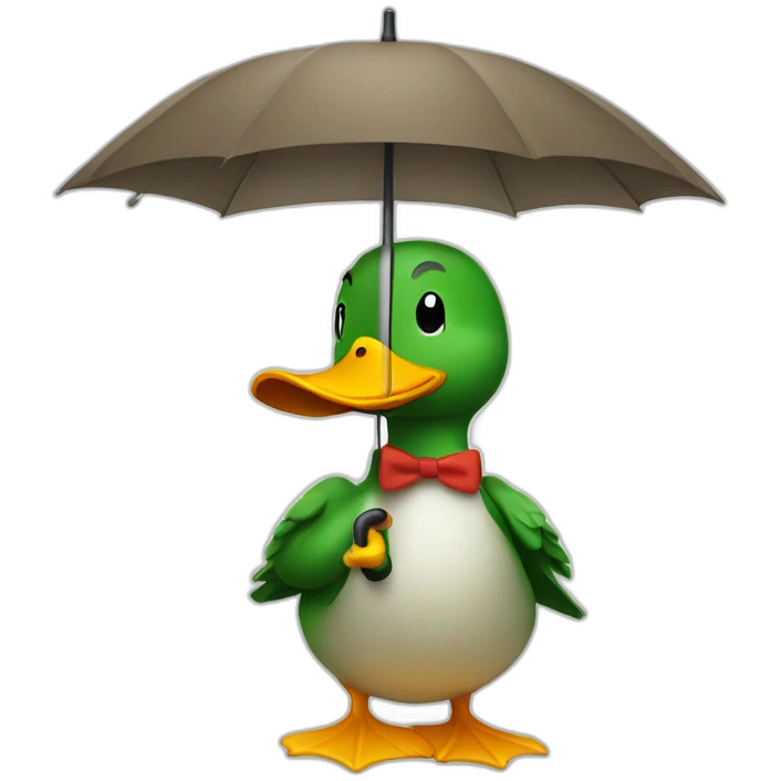 duck holding an umbrella emoji