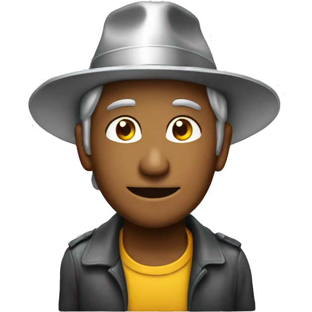 man with hat made of alluminium foil emoji