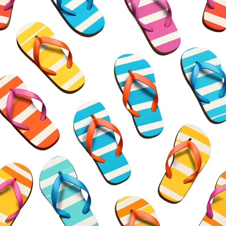 colorful beach flip flops emoji