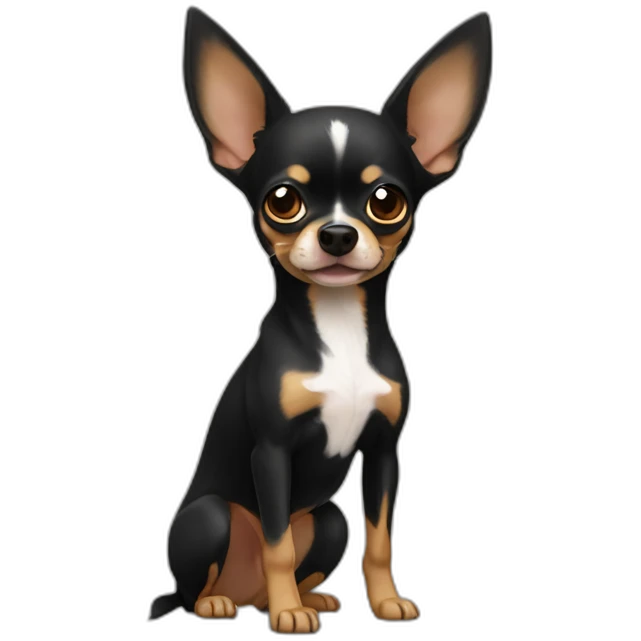 chihuahua NEGRO ladrar muy fuerte emoji