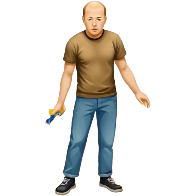 Jackson pollock flicking paint on the floor emoji