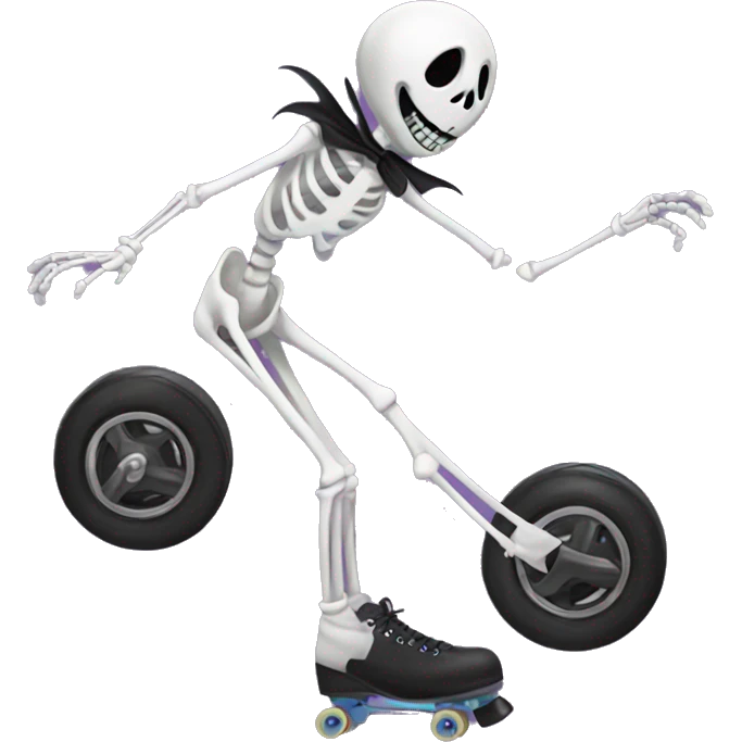 Jack skeleton roller skating emoji