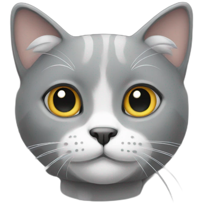 grey cat with white mustache emoji