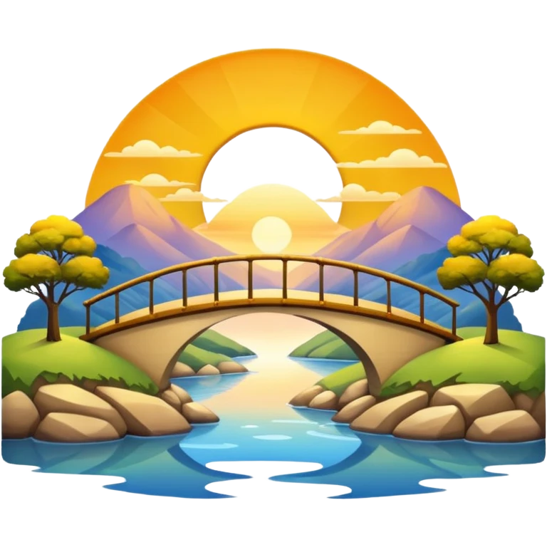 sunrise landscape with a bridge emoji