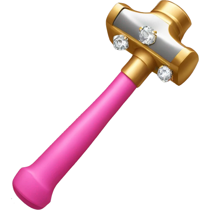 Pink and gold hammer with diamonds  emoji