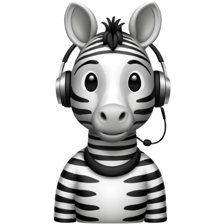 A zebra listening to music emoji