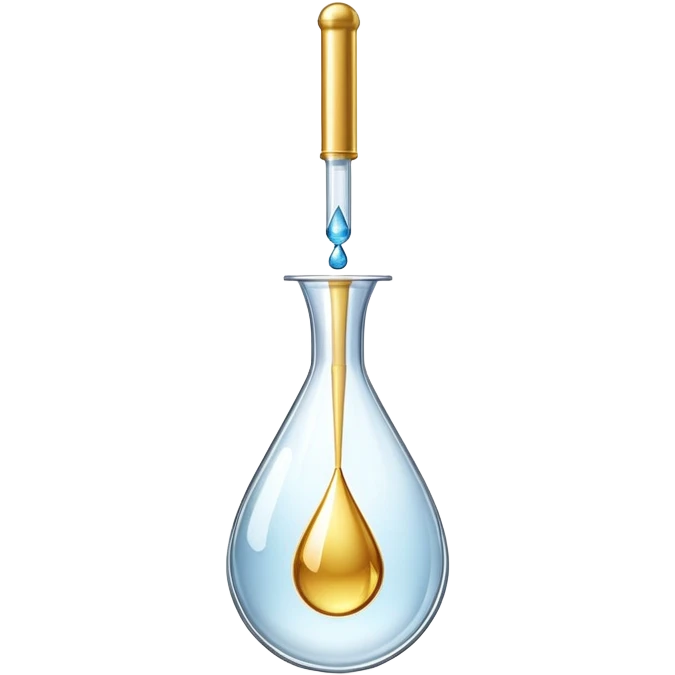 pipette positioned above a golden drop with a dollar sign inside the drop emoji