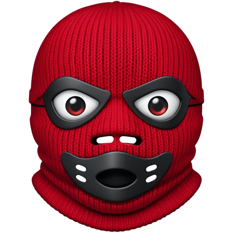 red and black ski mask emoji