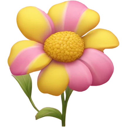 Pink and yellow flower emoji