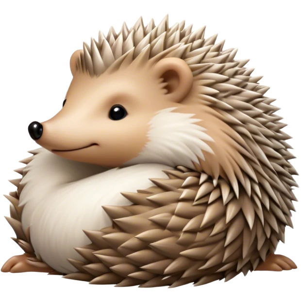 Beautiful and Majestic Hedgehog Portrait Emoji, Head and body resting in serene repose with a gentle, content smile, showcasing a delicately spiky yet soft body with eyes gently closed in peaceful slumber, Simplified yet exquisitely endearing features, highly detailed, glowing with a soft, drowsy forest light, high shine, relaxed and utterly enchanting, stylized with an air of timeless woodland majesty, soft glowing outline, capturing the essence of a beautiful and majestic hedgehog that embodies the serene charm of nature! emoji