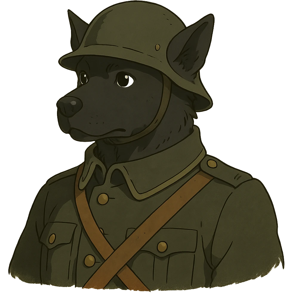 black soldier dog emoji