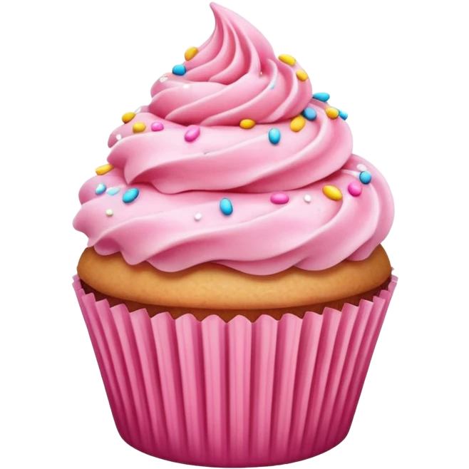 Cupcake with pink icing emoji
