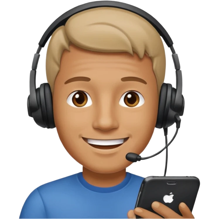 Man doing facetime emoji