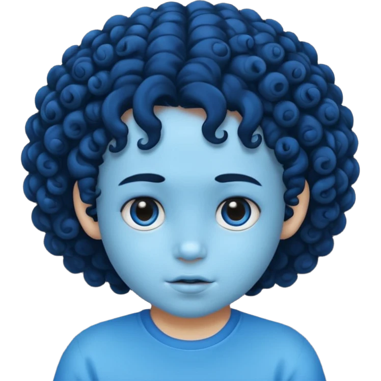 blue curly haired kid  emoji