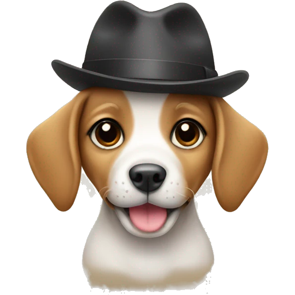 Cute puppy with a hat emoji