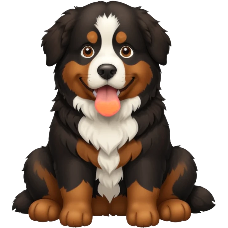 Generate a Bernese Mountain Dog that is just pooping emoji
