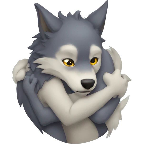 wolf hug dragon emoji