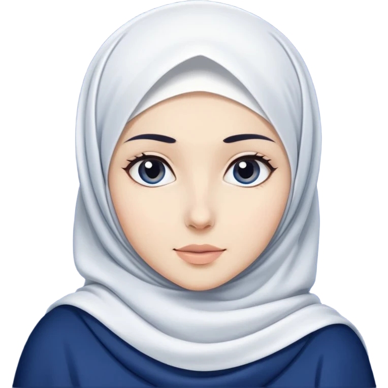 White hijab girl with dark blue hijab emoji