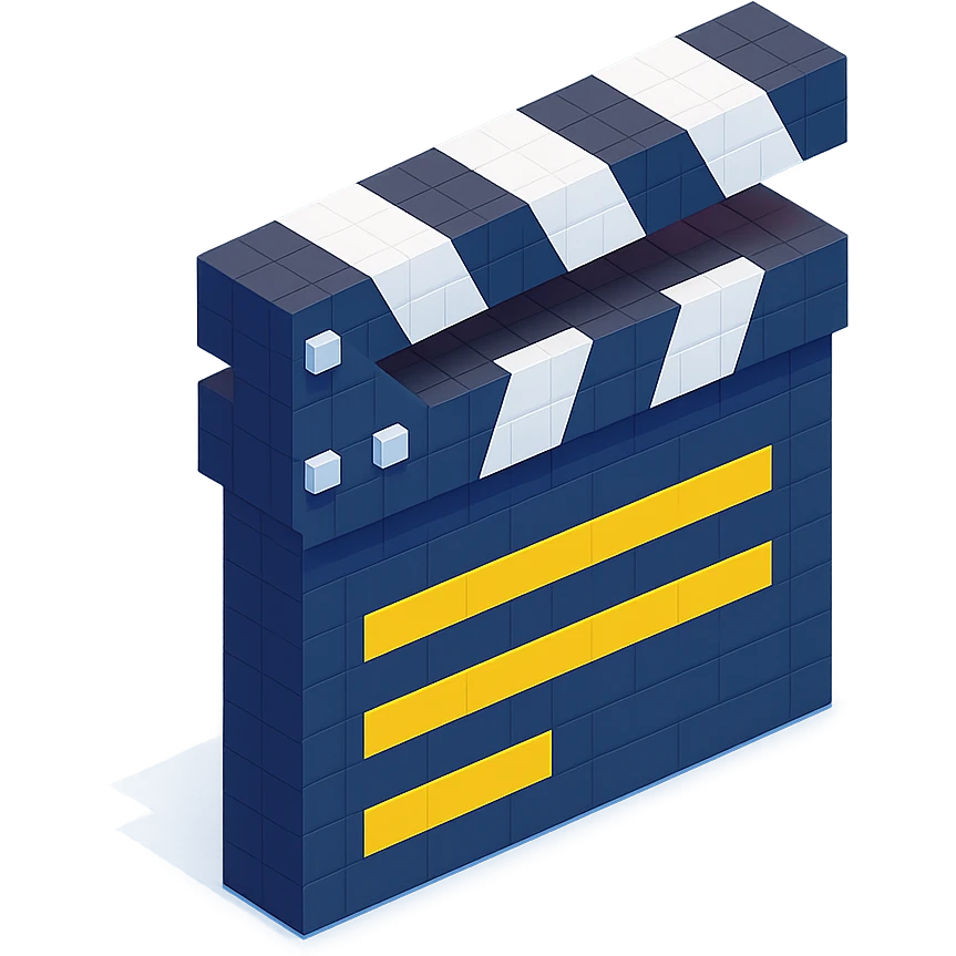 movie clapperboard, closed position, isometric view emoji