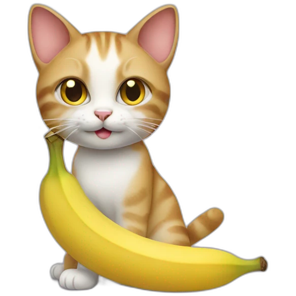 cat holding banana emoji