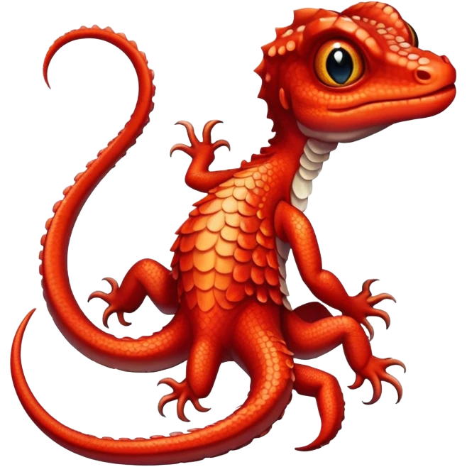 a red lizard with diamond eyes and tentacles emoji