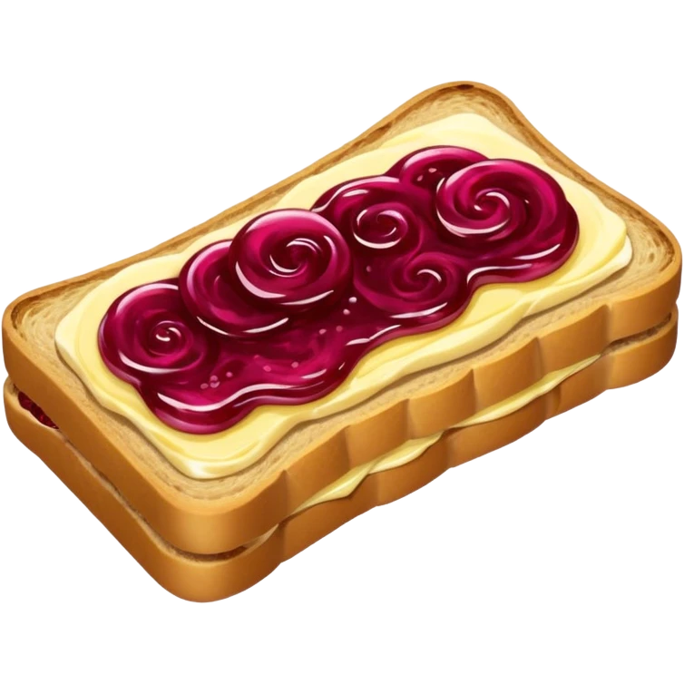 a slice of bread with butter and rasperry jam emoji
