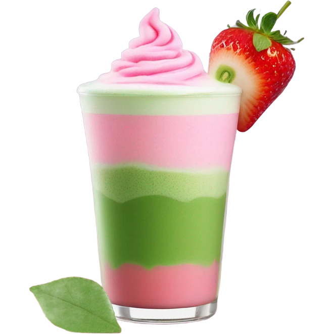 iced matcha latte strawberry cold foam emoji