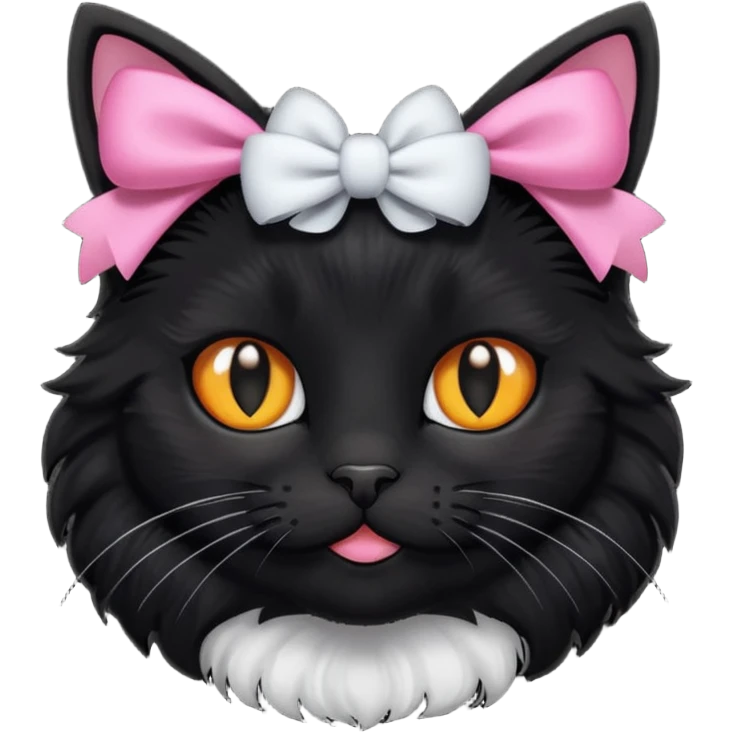 black cat with bows emoji