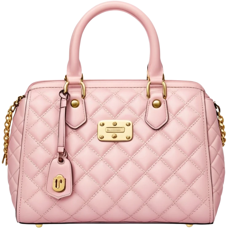 light pink and gold juicy couture handbag emoji