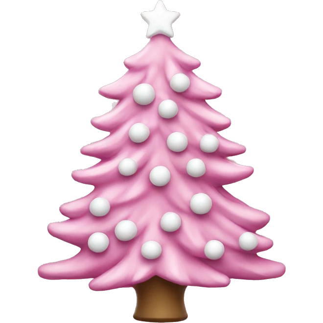 Pink Christmas tree with white decorations  emoji