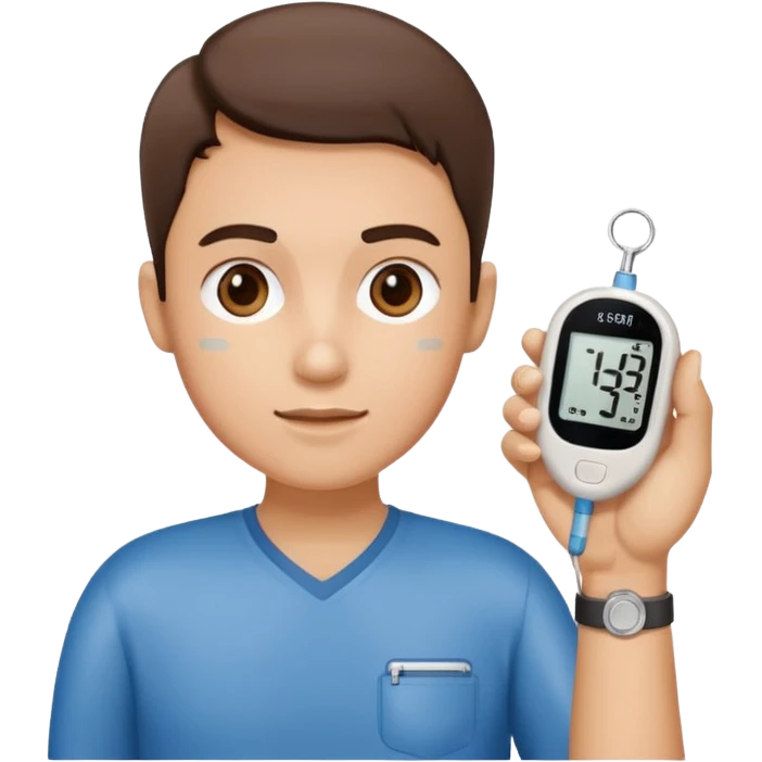 person with diabetes with glucose meter in his hand emoji