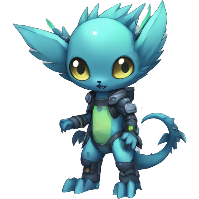 cute cool edgy ethereal alien punk Digimon-Fakemon-animal full body emoji