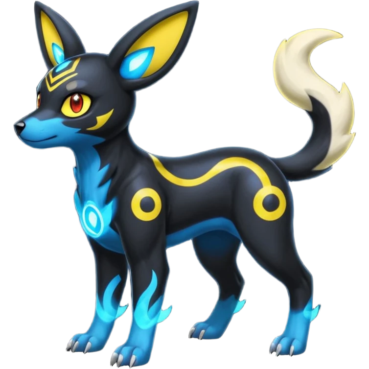 Houndoom-Electrike-Umbreon-Fakémon-hybrid-creature (full body)  emoji