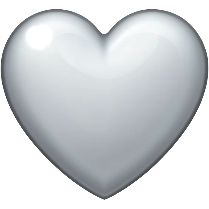 heart with a metallic white finish emoji