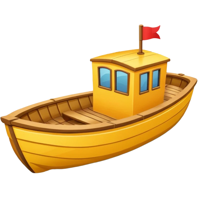 yellow boat in cartoon  emoji