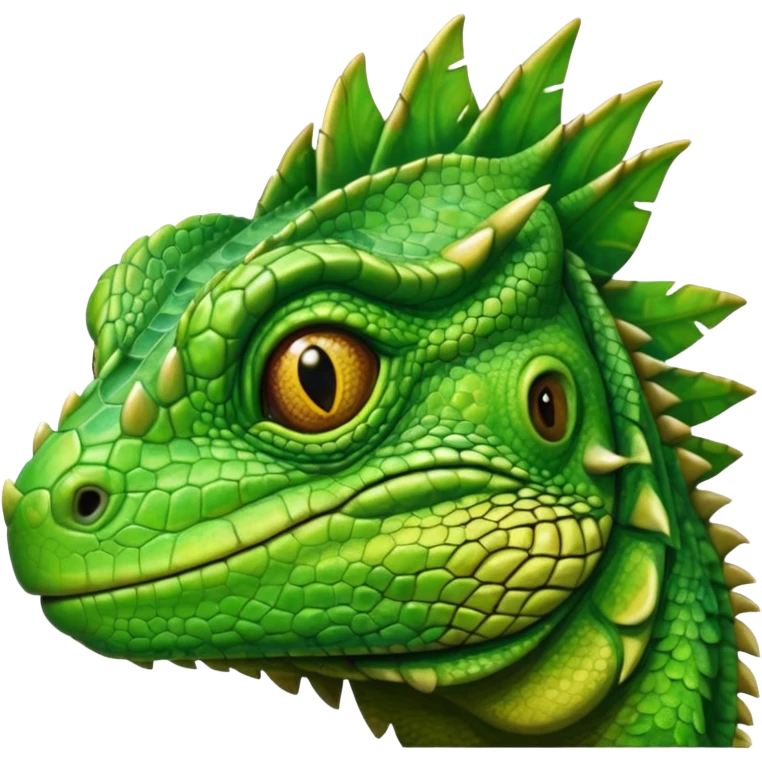 iguana's face  with the eyes that have like swirls emoji