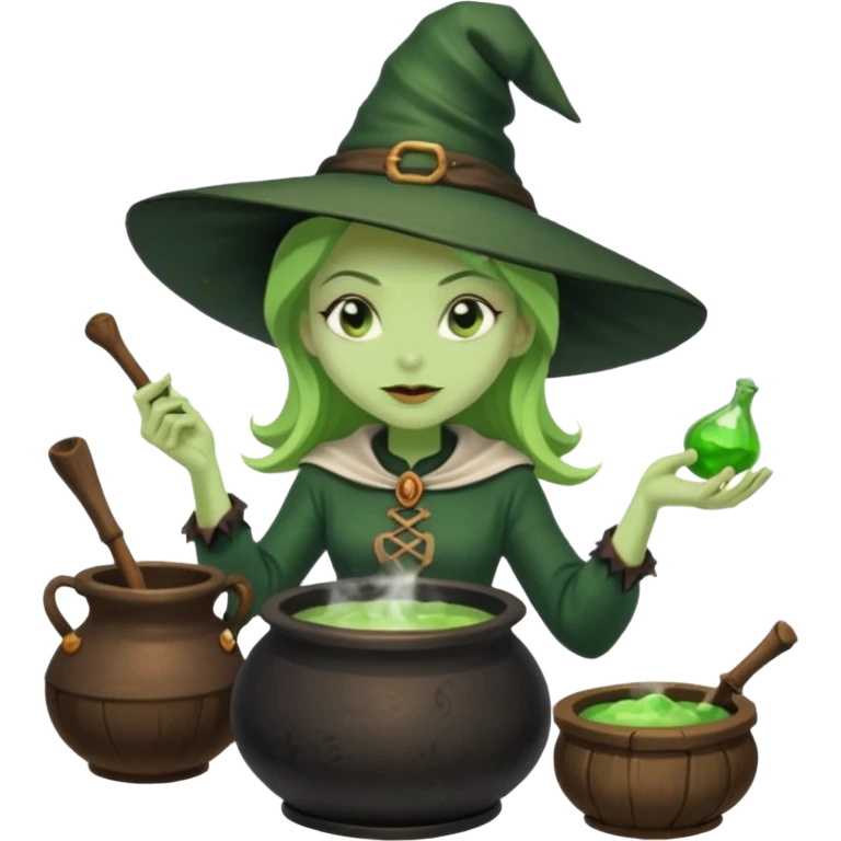 green witch cooking potion emoji