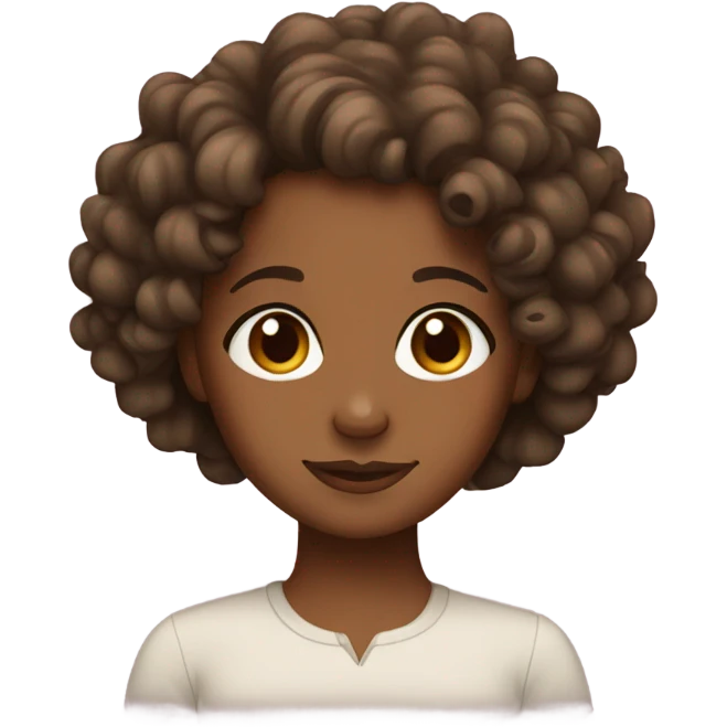 Brown girl with curly hair emoji