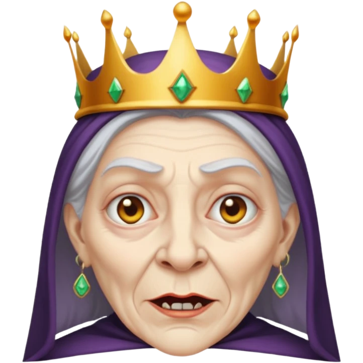 evil old witch with crown emoji