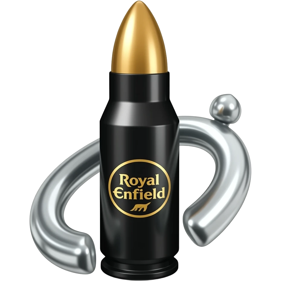 Black bullet with Royal Enfield Bullet logo emoji