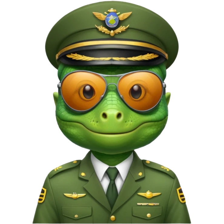 Lizard in pilot uniform with sunglasses.
















 emoji