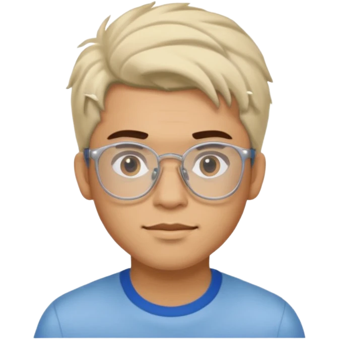 Erstelle mir eine Emoji von einem Jungen. Herkunft: Südamerika, Jung und Gutaussehend, mit durchsichtiger Brille und anderer Frisur  emoji