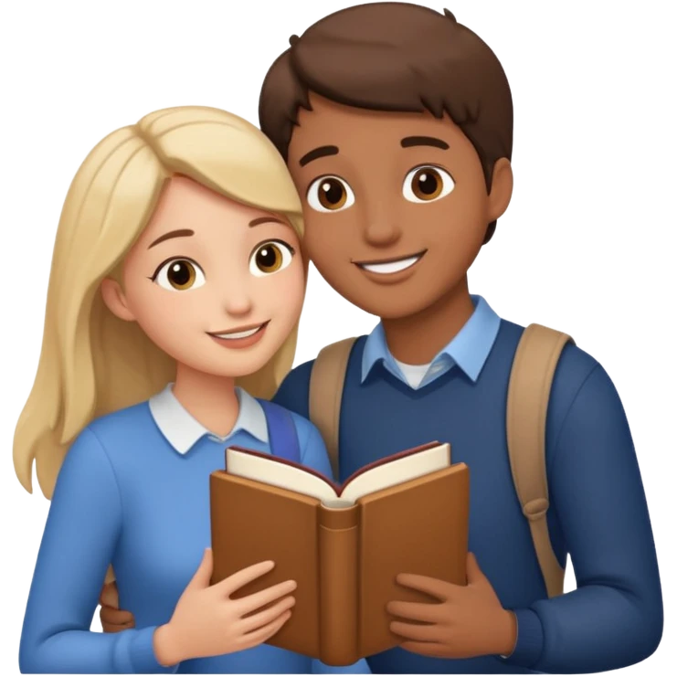 kiss and books emoji