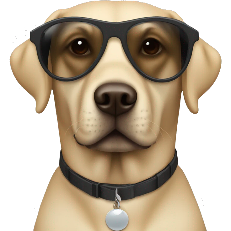 Labrador retriever with dark sunglasses on emoji