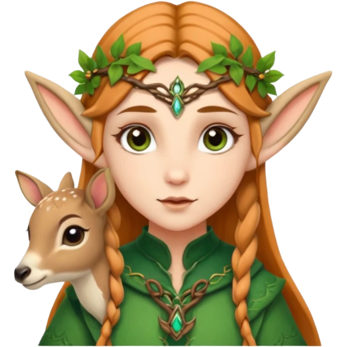 Cute Druid human like elf fawn with elf ears emoji