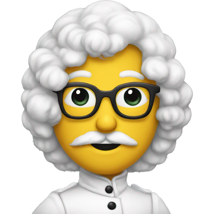 Bonhomme qui sourit avec 4 cheveux en pic  emoji