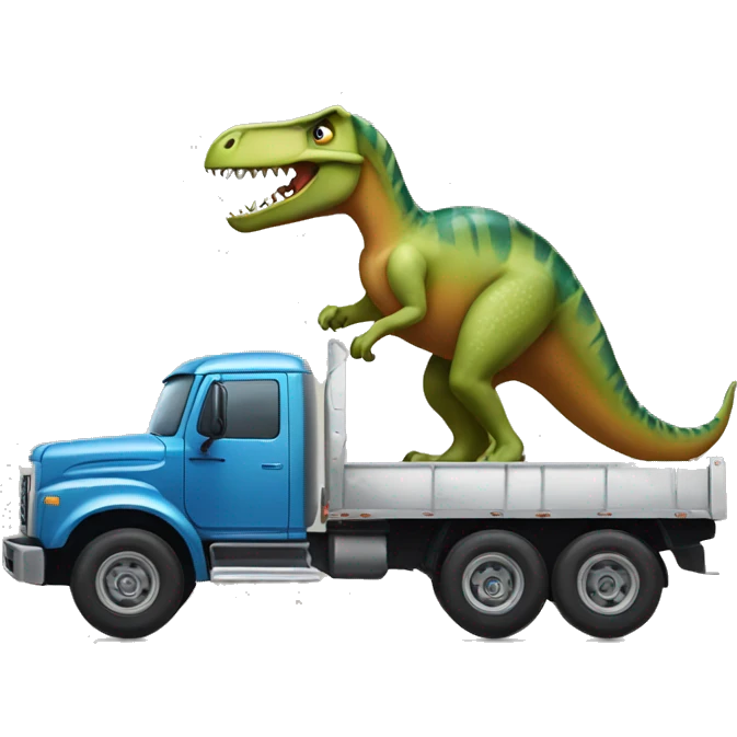 truck with a dinosar emoji